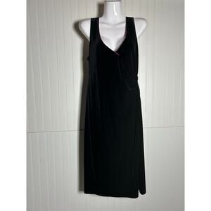 Robbie Bee Black velvet Sleeveless Sheath Midi
Dress Sz 12 v-neck wedding party